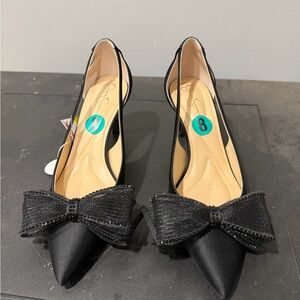 Elegant Black Bow Women's Shoes/ heels